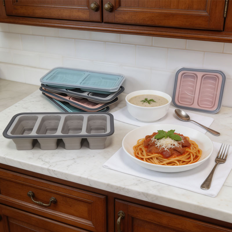 Meal Prep Container - Large Ice Cube Freezer Molds-Soup,Silicone Freezer