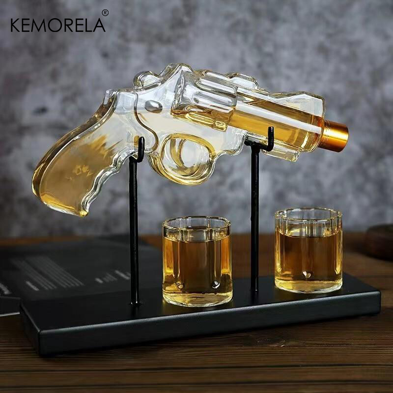 Glass Container Set - KEMORELA Revolver Glass Decanter Whiskey Glass