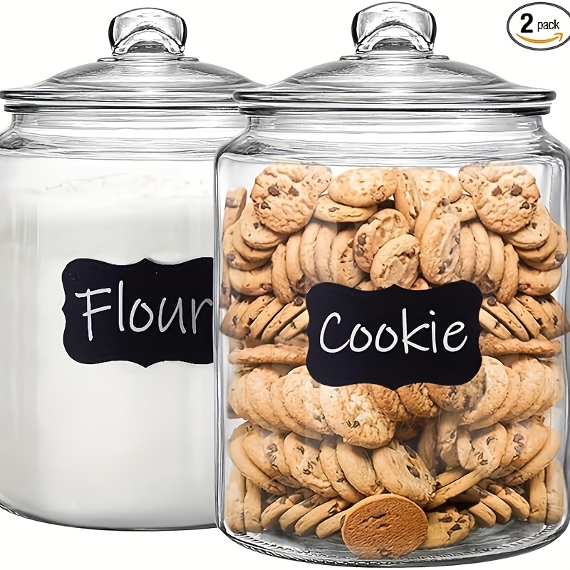 Glass Container Set - 2pcs Glass Pantry Jar with Clamshell