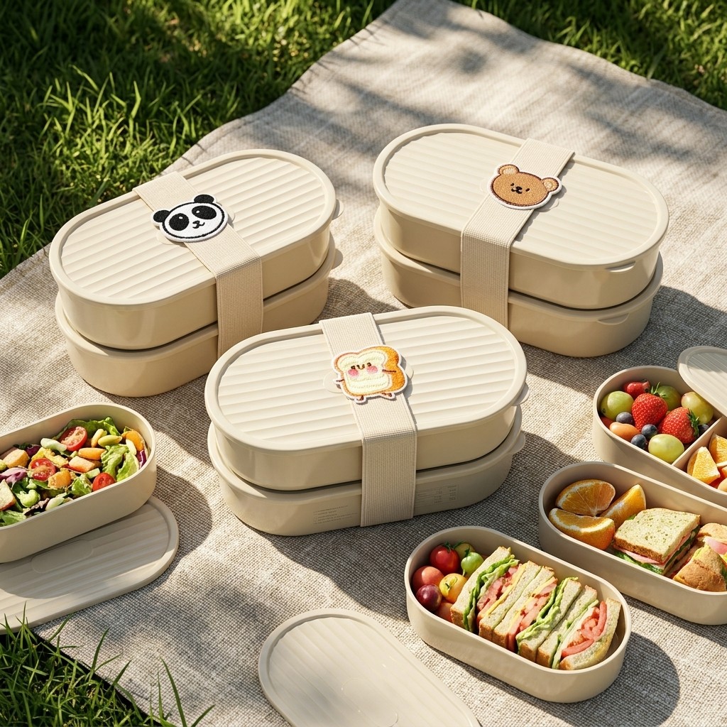 Meal Prep Container - 2Pcs/Set Cartoon Kids Bento Box With