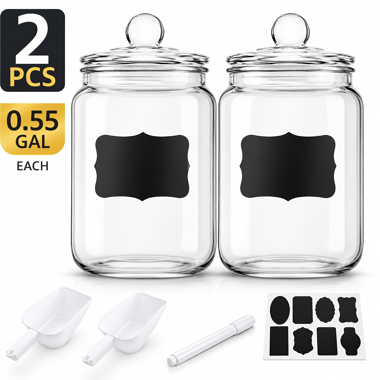 2pcs Glass Pantry Jar with Cla - Glass Container Set ulasan dan harga