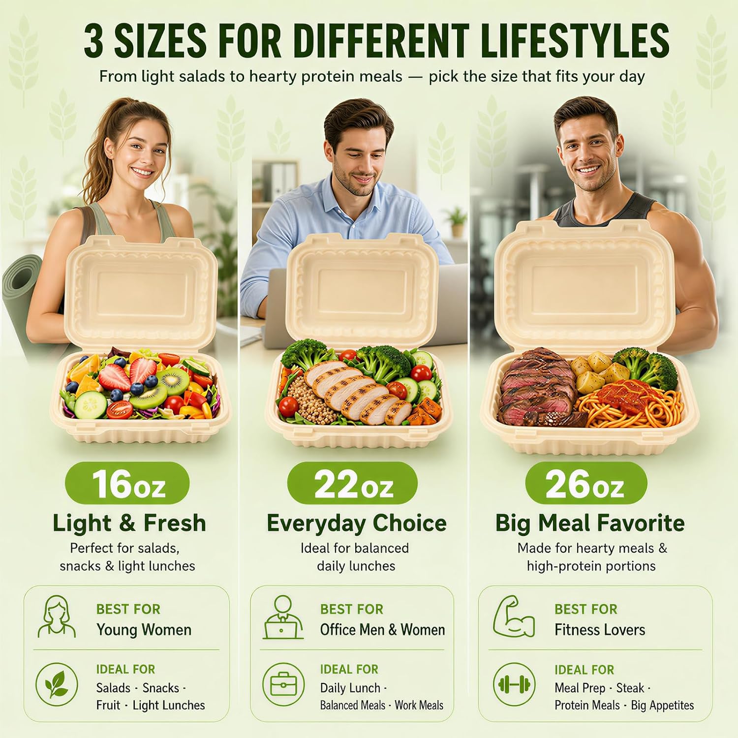 50 Pack 16oz Clamshell Take Ou - Meal Prep Microwave ulasan dan harga