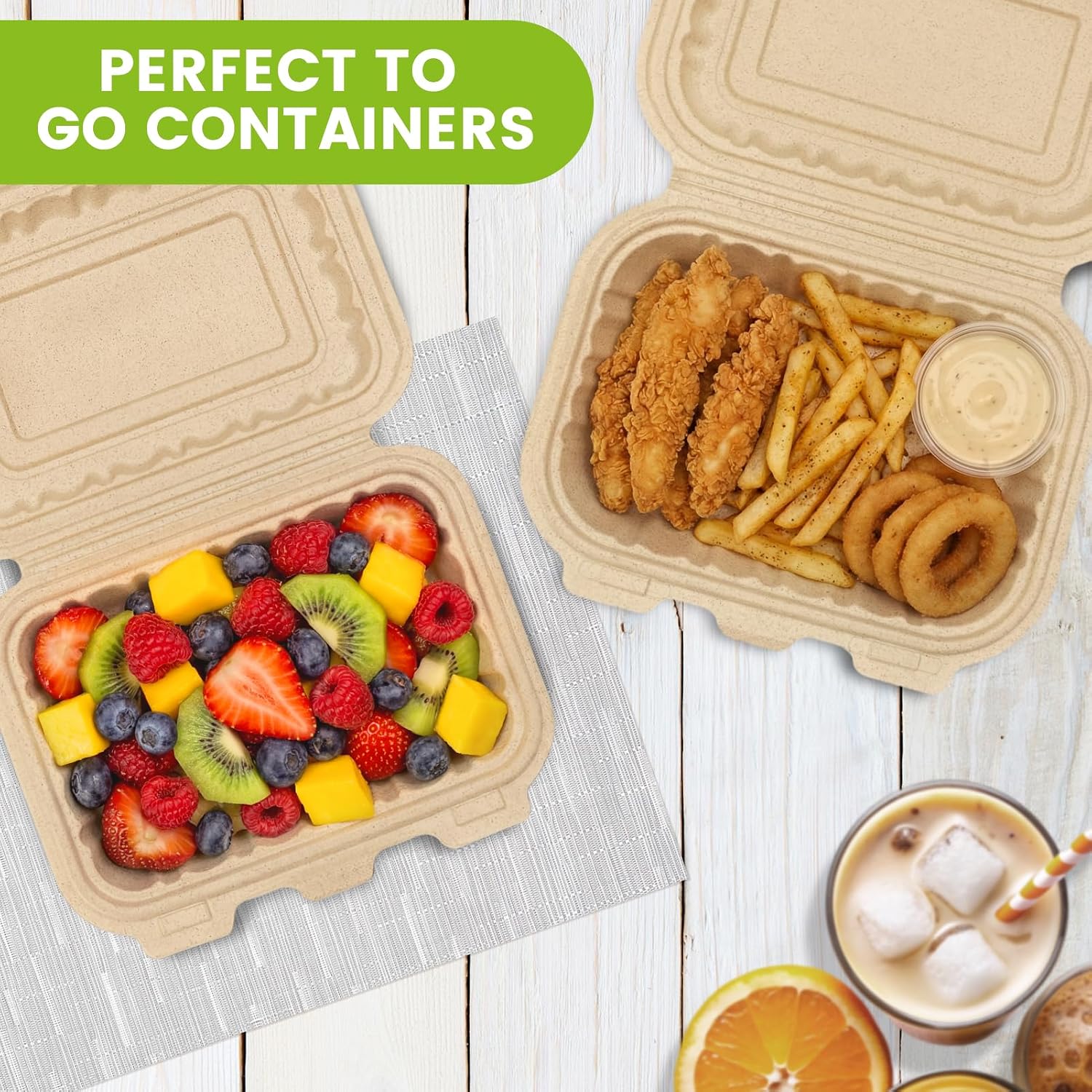 50 Pack 16oz Clamshell Take Ou - Meal Prep Microwave ulasan dan harga