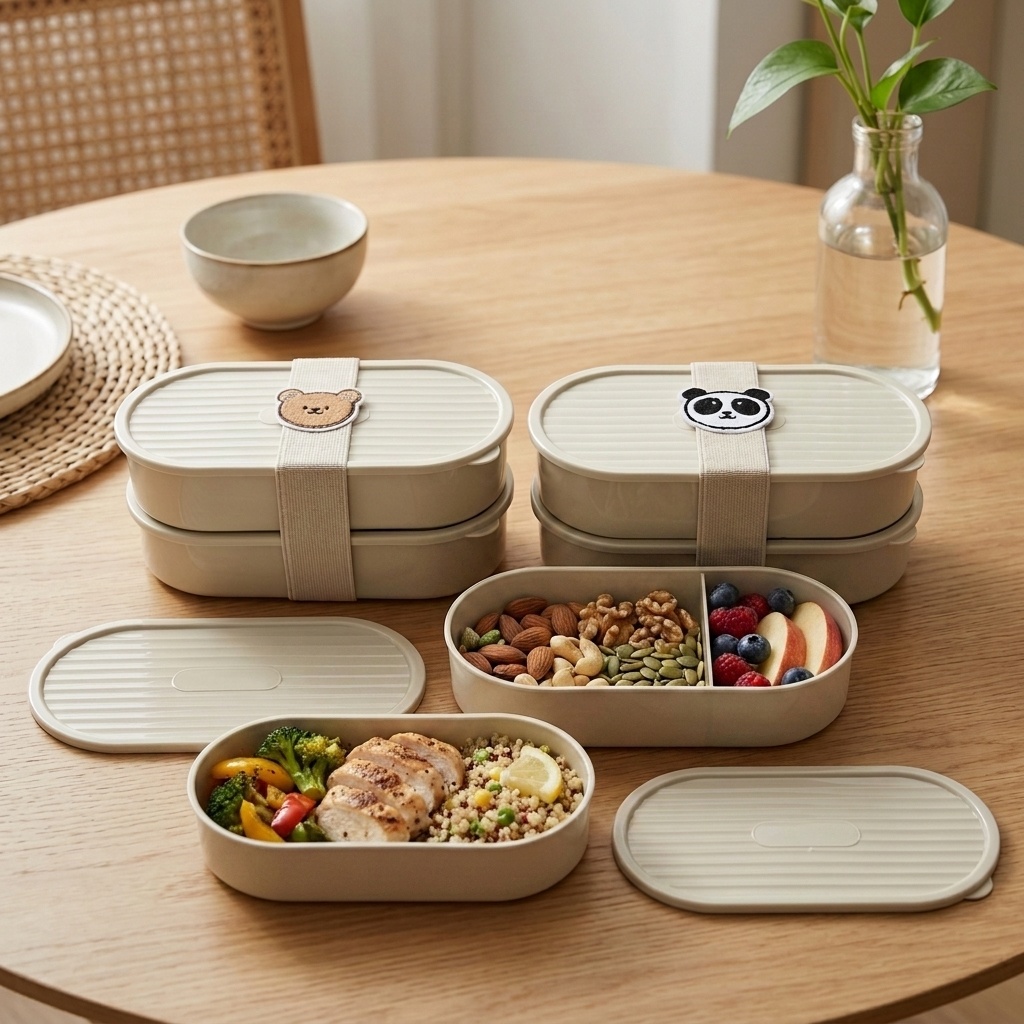 2Pcs/Set Cartoon Kids Bento Bo - Meal Prep Container ulasan dan harga