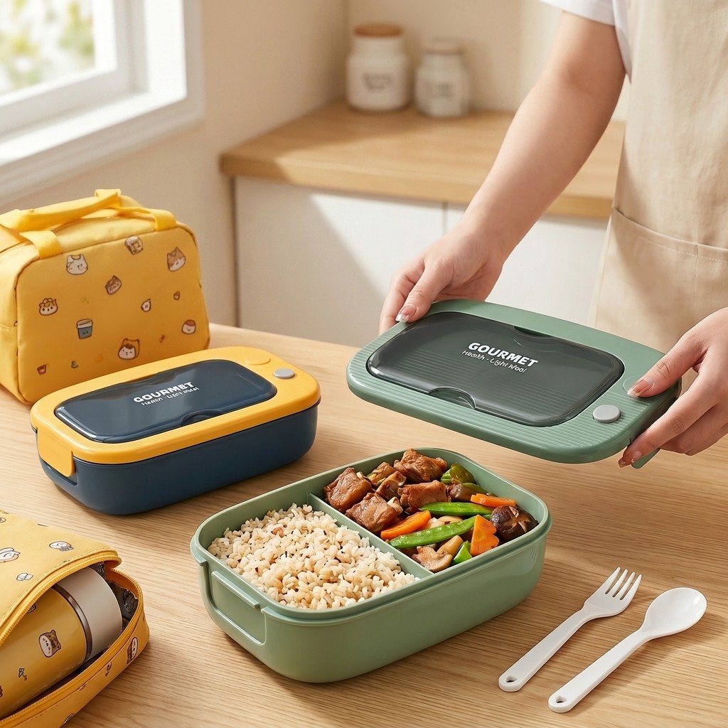 Microwavable Plastic Bento Box - Meal Prep Container ulasan dan harga