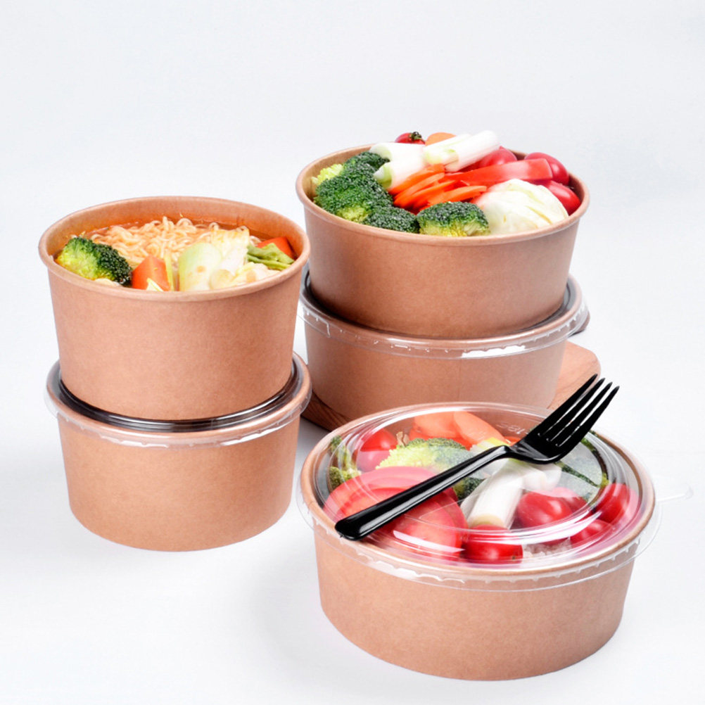 20Pcs Kraft Paper Bowls Leakpr - Meal Prep Container ulasan dan harga