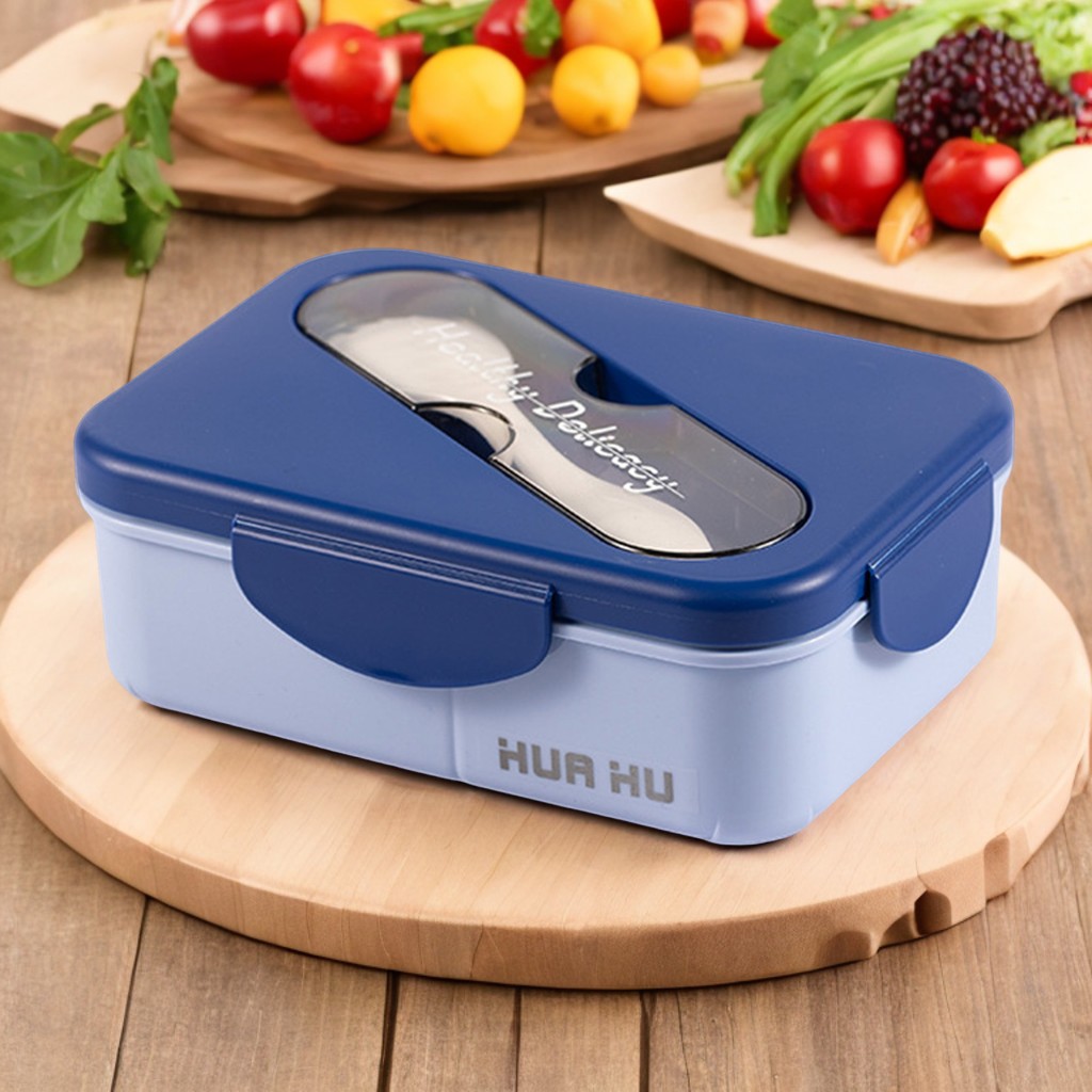 Student Lunch Box With Fork Pl - Meal Prep Microwave ulasan dan harga