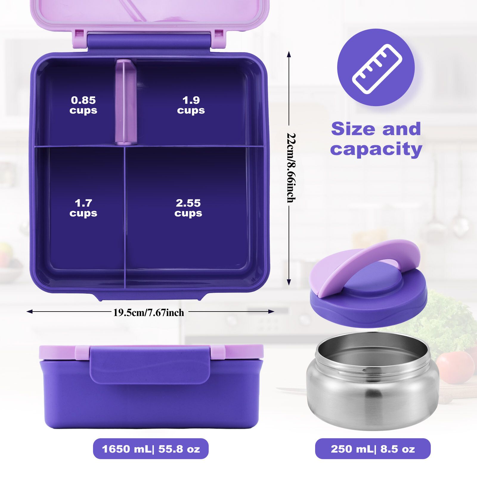 Four-Grid Lunch Box With Insul - Meal Prep Soup ulasan dan harga