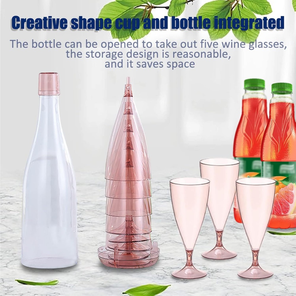 New Plastic Foldable Champagne - Glass Container Set ulasan dan harga