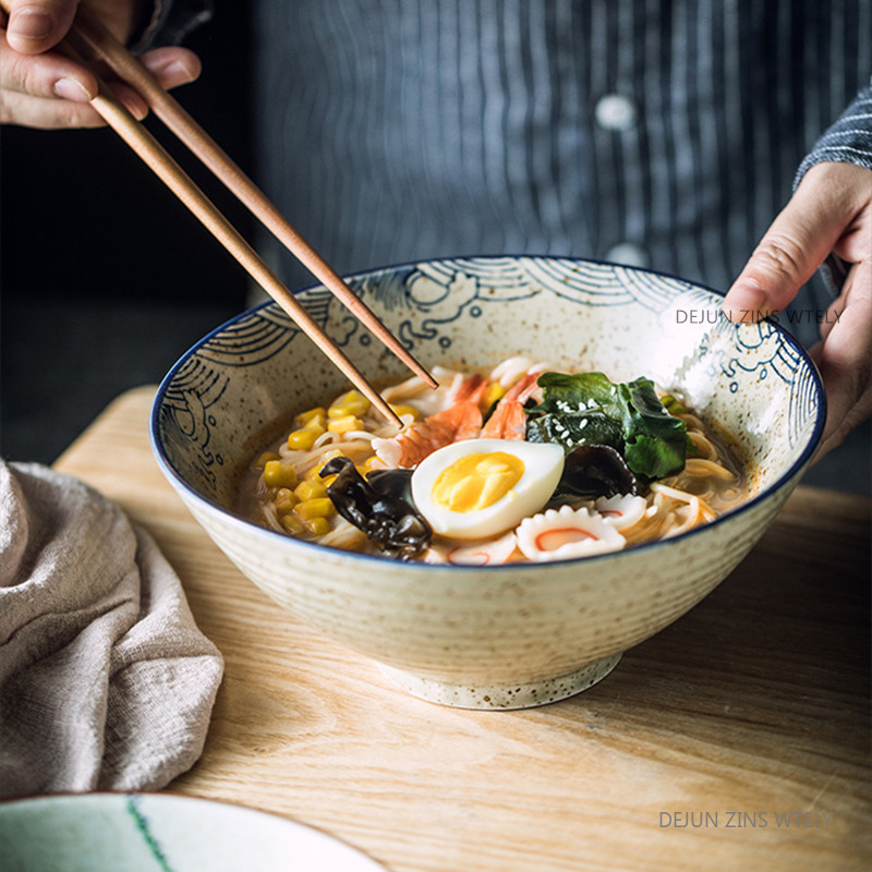 8-inch Ceramic Noodle Bowl Jap - Meal Prep Soup ulasan dan harga