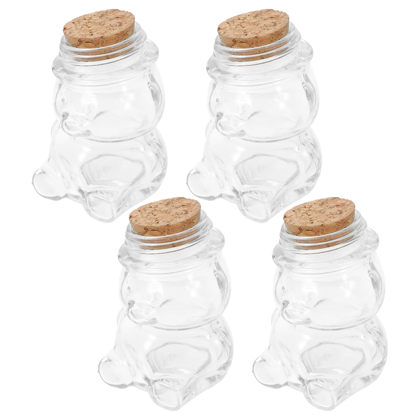 4Pcs Glass Candy Jar Set Trans - Glass Container Set ulasan dan harga