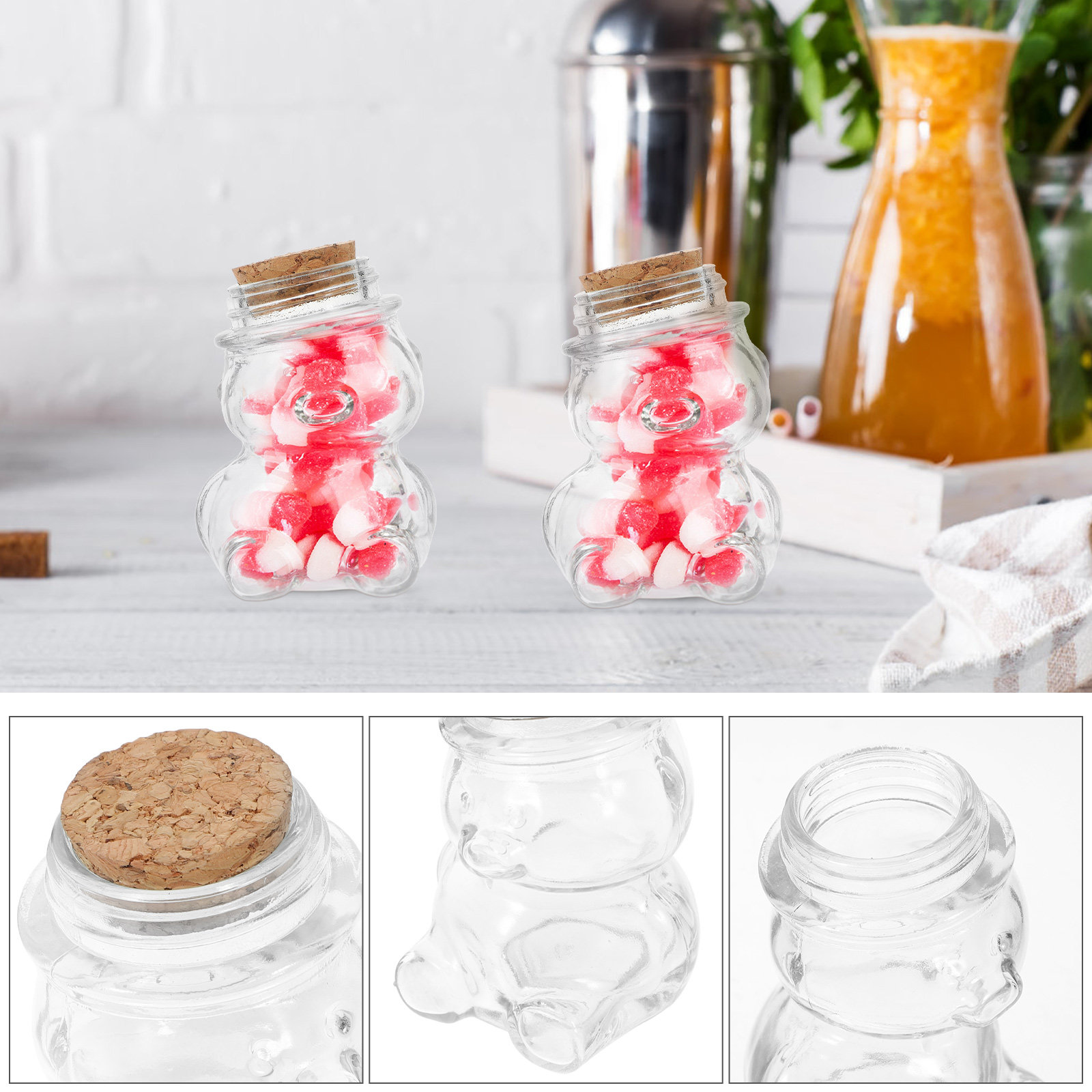 4Pcs Glass Candy Jar Set Trans - Glass Container Set ulasan dan harga