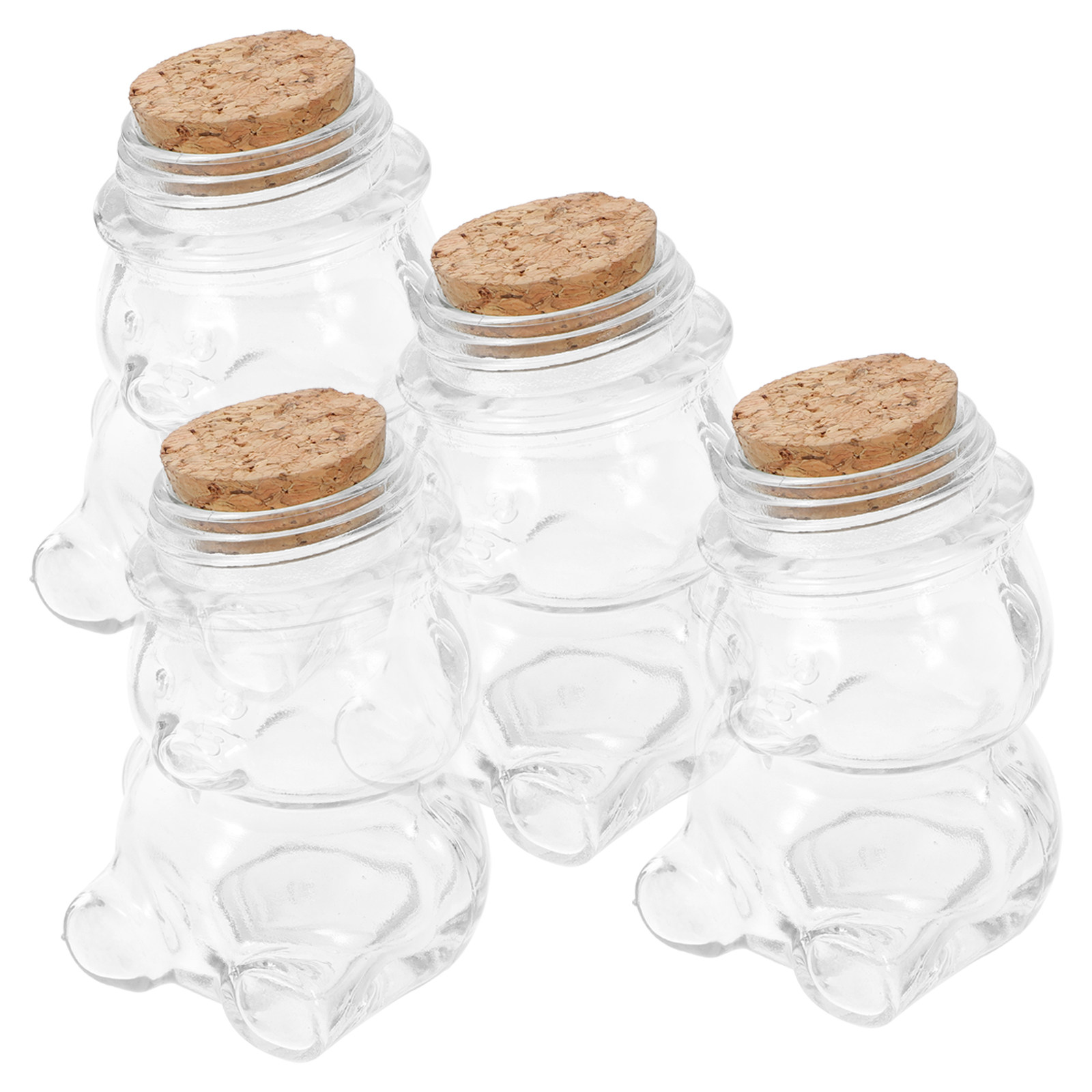 4Pcs Glass Candy Jar Set Trans - Glass Container Set ulasan dan harga