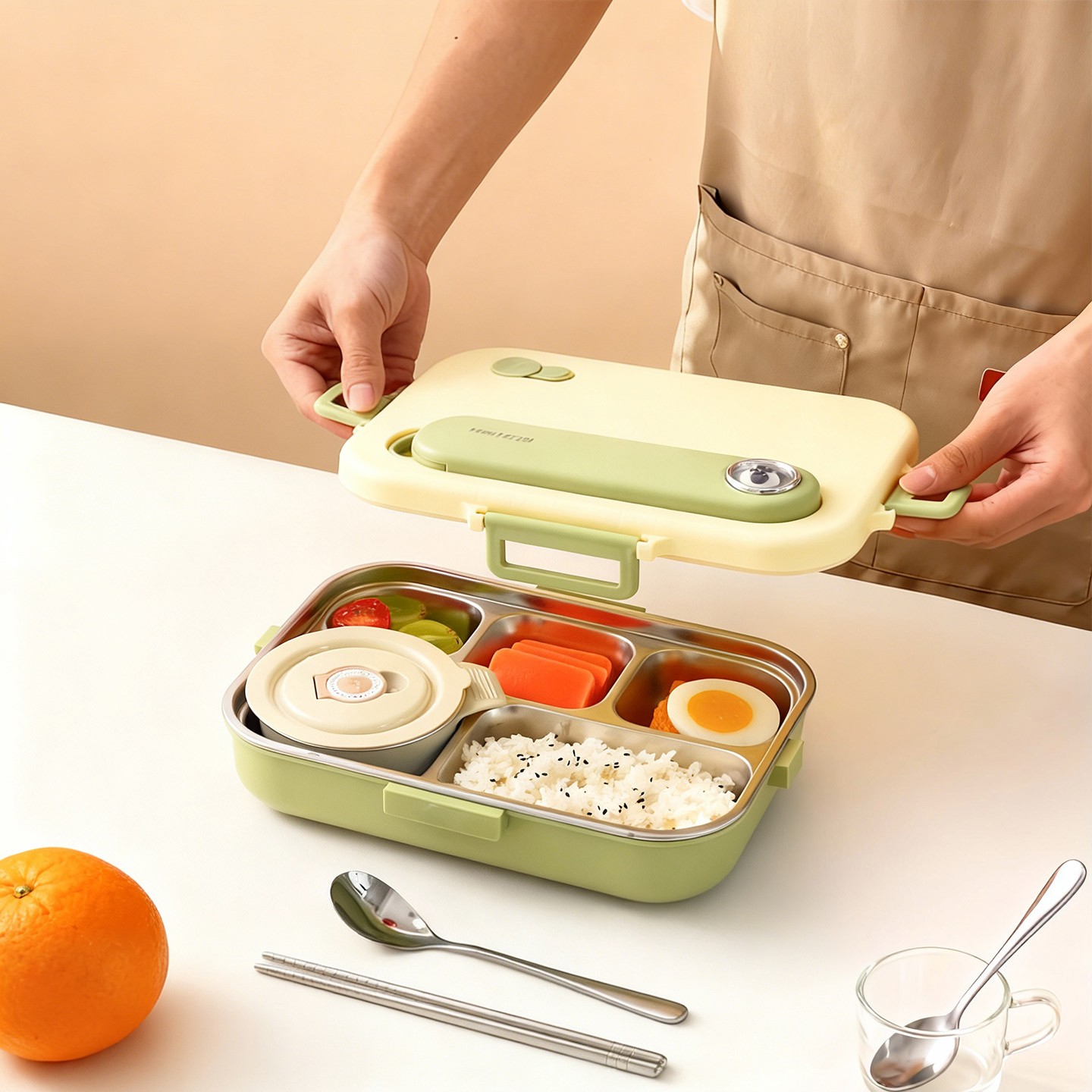 4/5 Grids Portable Bento Box W - Meal Prep Container ulasan dan harga