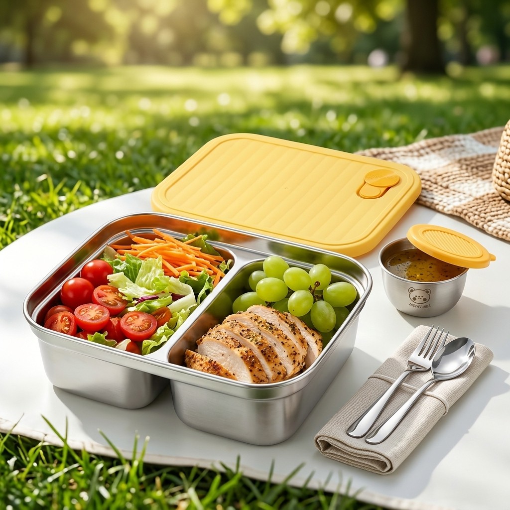 304 Stainless Steel Lunch Cont - Meal Prep Microwave ulasan dan harga