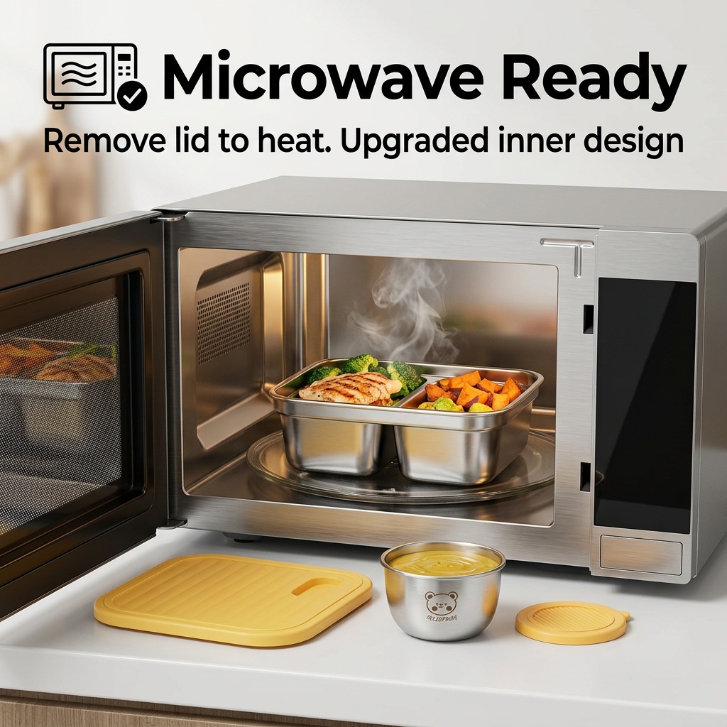 304 Stainless Steel Lunch Cont - Meal Prep Microwave ulasan dan harga