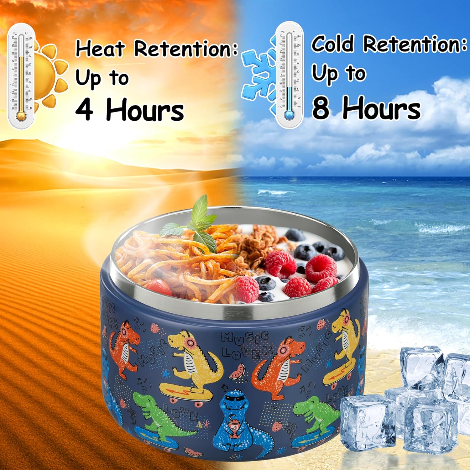 12oz Insulated Vacuum Food Jar - Meal Prep Soup ulasan dan harga
