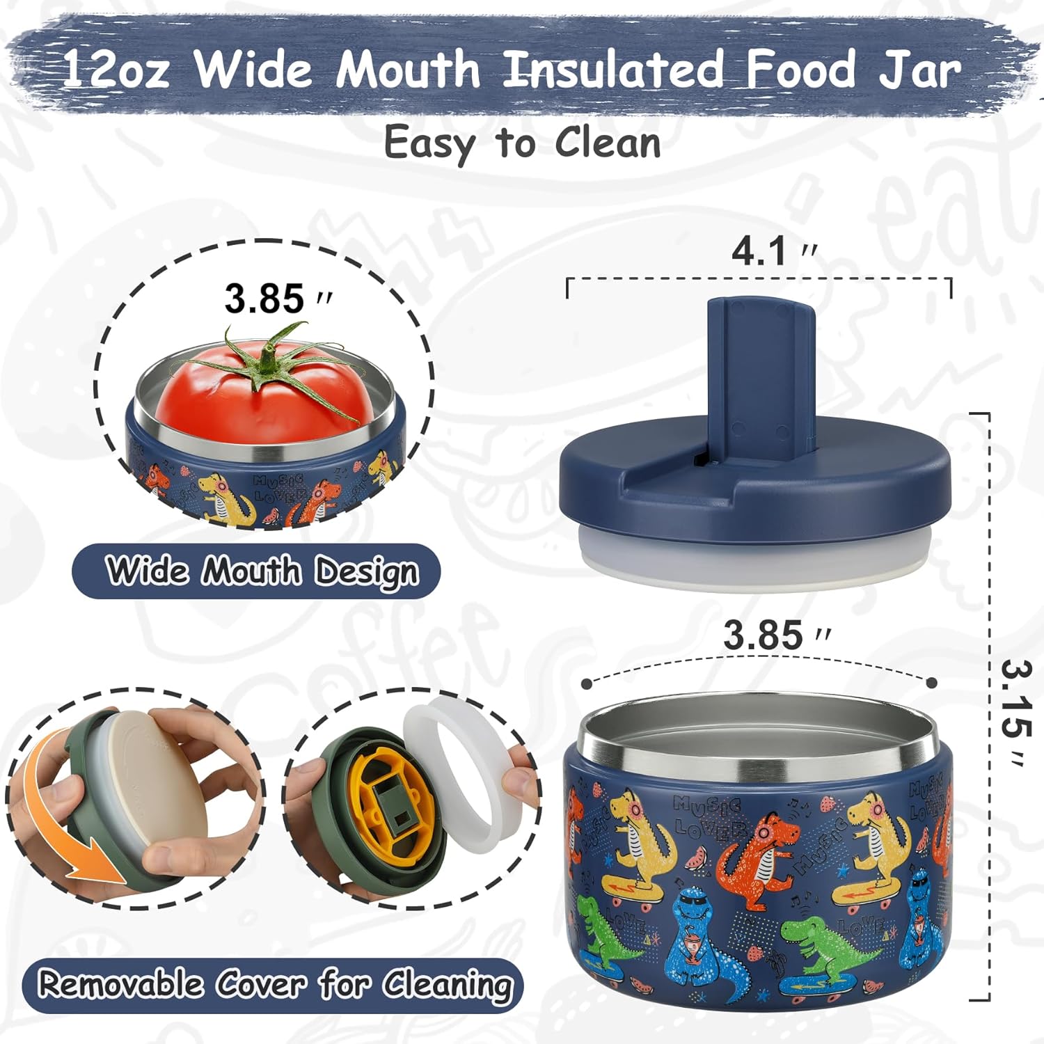 12oz Insulated Vacuum Food Jar - Meal Prep Soup ulasan dan harga