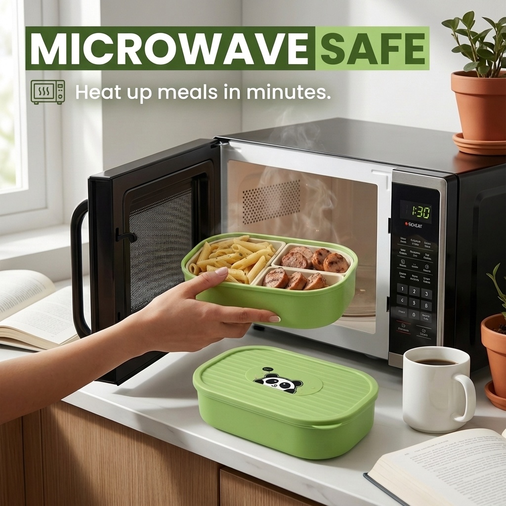 Cute Plastic Divided Lunch Box - Meal Prep Microwave ulasan dan harga