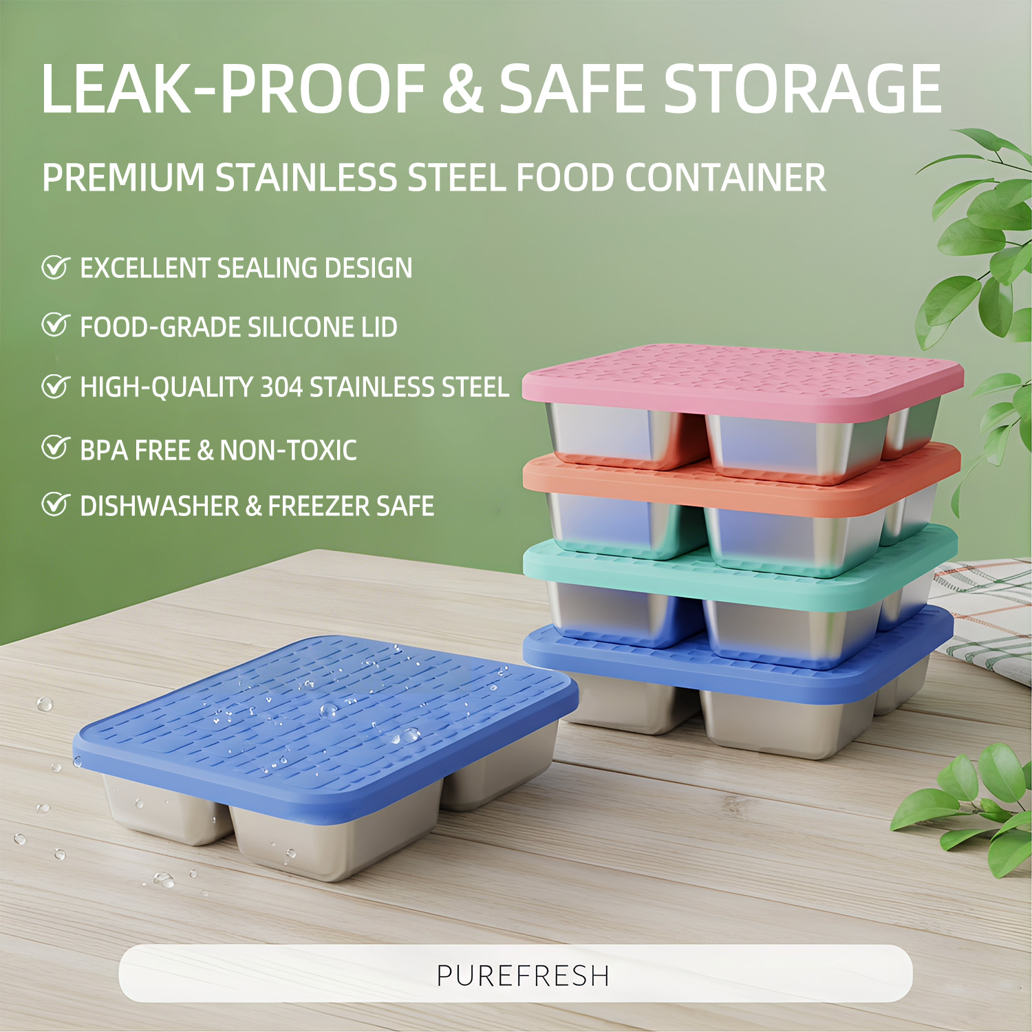 304 Stainless Steel Divided Lu - Meal Prep Container ulasan dan harga