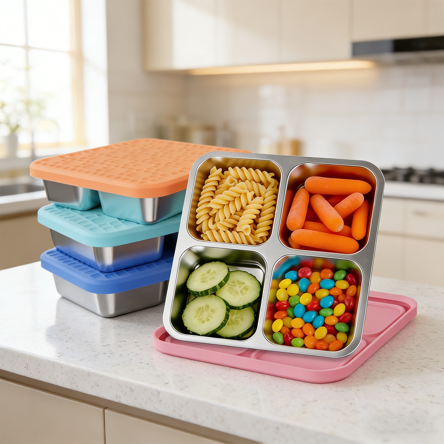 304 Stainless Steel Divided Lu - Meal Prep Container ulasan dan harga