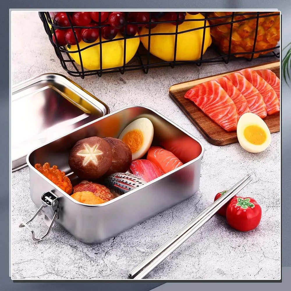 Stainless Steel Bento Box Meta - Meal Prep Microwave ulasan dan harga